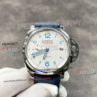 VS Factory Panerai Luminor Due Ivory Dial PAM00906 Blue Strap Replica Watch